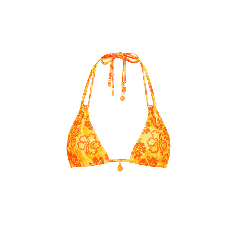 Halter Bralette Bikini Top - Tangerine Dreams
