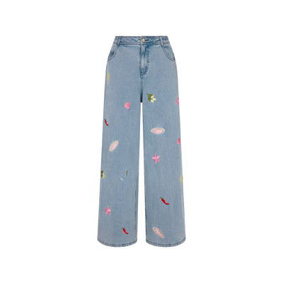 Straight Leg Embroidered Jean - Sunshine Springs