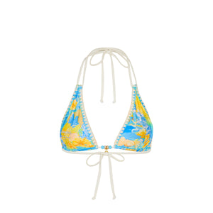 Simple Crochet Halter Bikini Top - Limoncello Lagoon