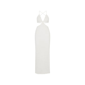 Seaside Knit Maxi Dress - Whipped White