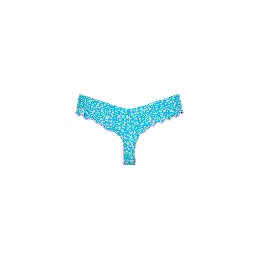 Lettuce Frill Thong Bikini Bottom - Ocean Kisses