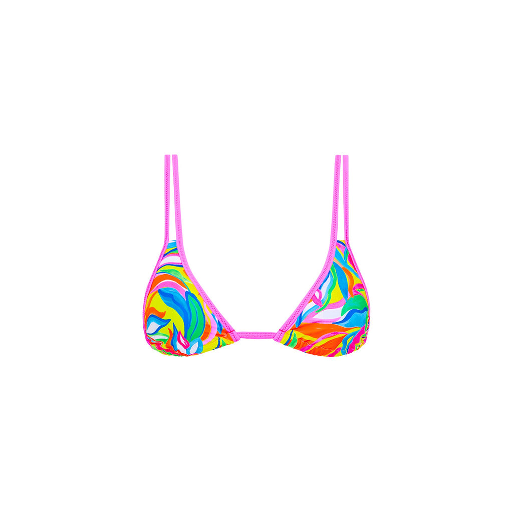 Twin Strap Bralette Bikini Top - Tropical Illusion