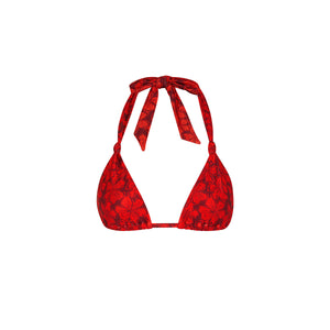 Soft Knot Halter Bikini Top - Sassy Sangria