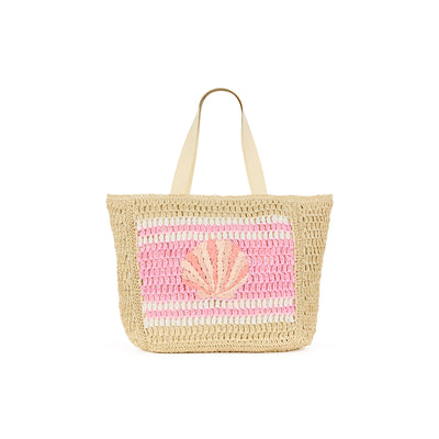 Straw Beach Tote Bag - Shell Beach