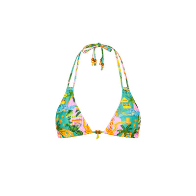 Halter Bralette Bikini Top - Sunlit Spritz