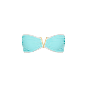 Mega V Strapless Tie Bikini Top - Calypso Blue