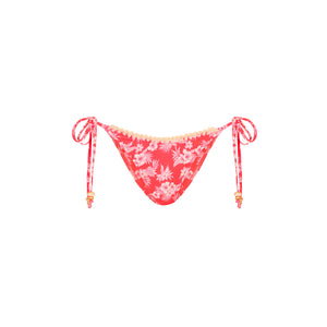 Crochet Dipped Cheeky Tie Bikini Bottom - Island Punch