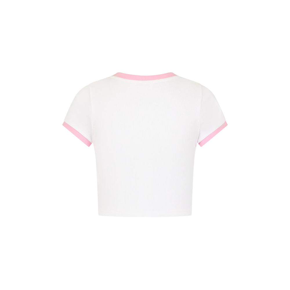 Embroidered Cropped Baby Tee - Syrupy Signs