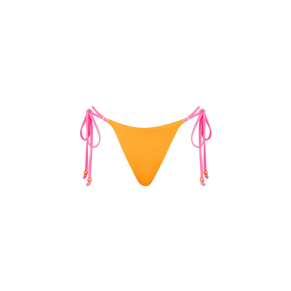 Thong Tie Side Bikini Bottom - Peach Pop