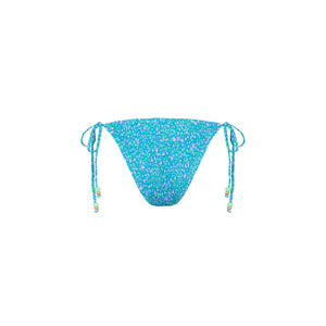 Shirred Dipped Cheeky Tie Bikini Bottom - Ocean Kisses