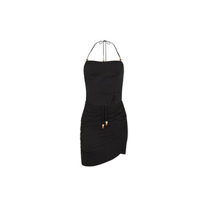 Ruched Side Mini Dress - Twilight Black
