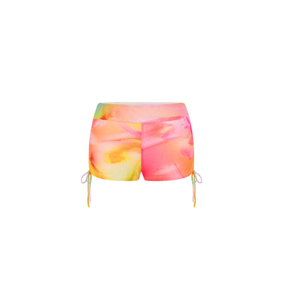 Ruched Micro Short - Frangipani Swirl
