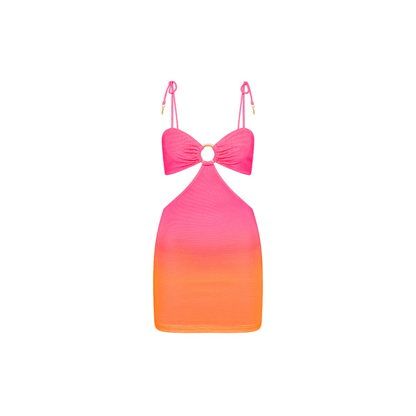 Ring Cut Out Mini Dress - Tropical Heatwave