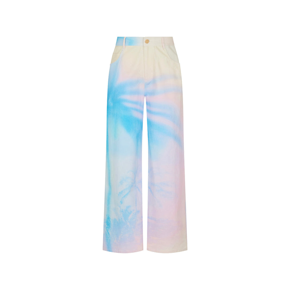 Straight Leg Printed Jean - Salt Breeze