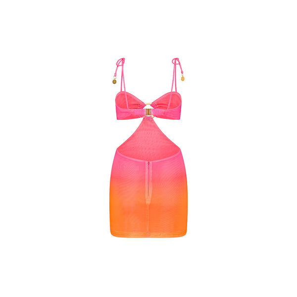 Ring Cut Out Mini Dress - Tropical Heatwave