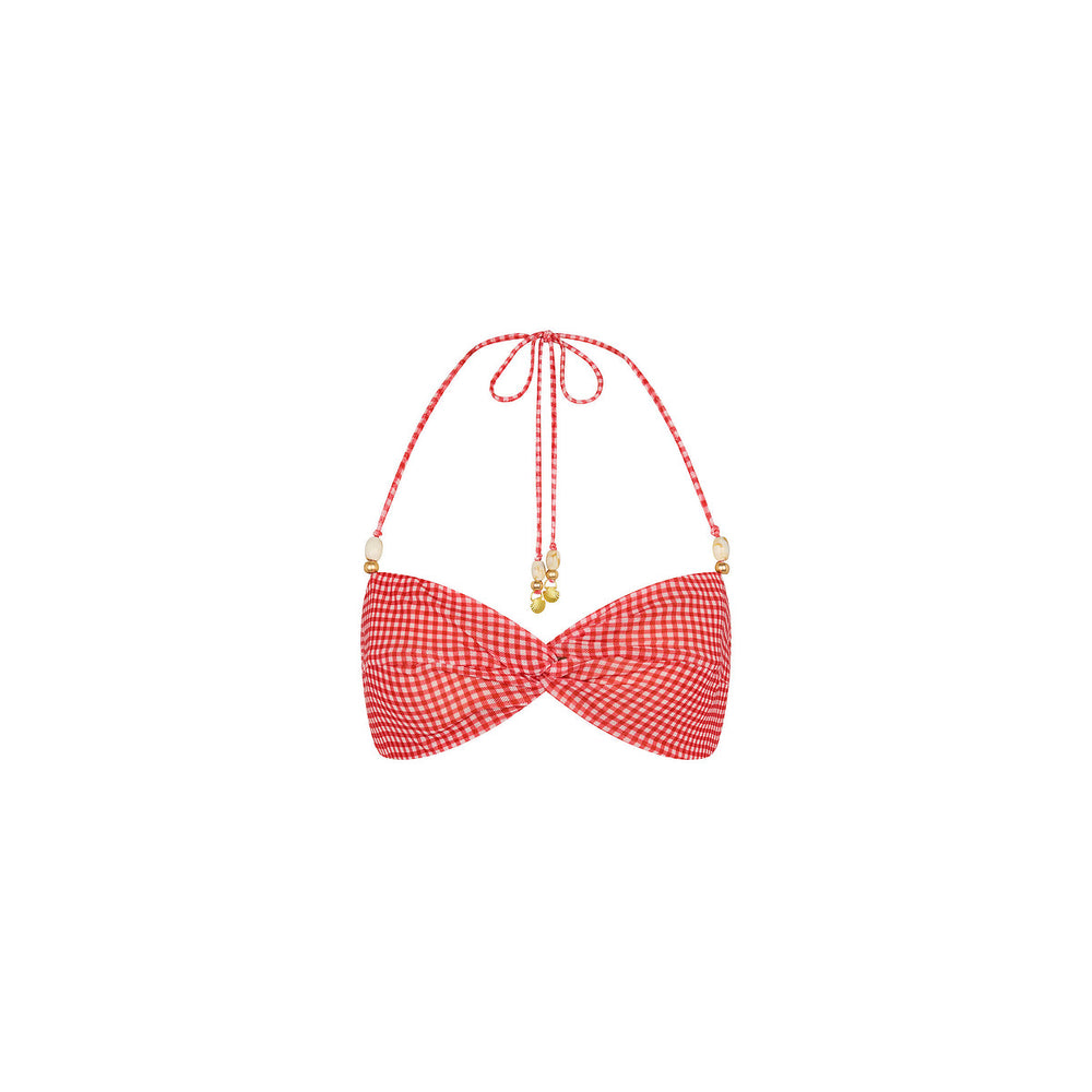 Twist Front Crop Top - Strawberry Siesta