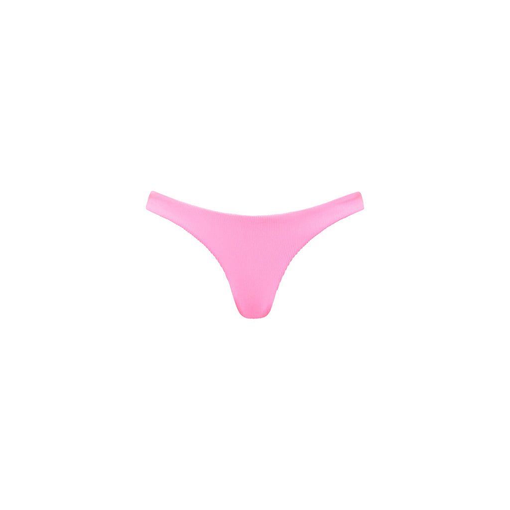 Minimal Cheeky Bikini Bottom - Taffy Pink Ribbed