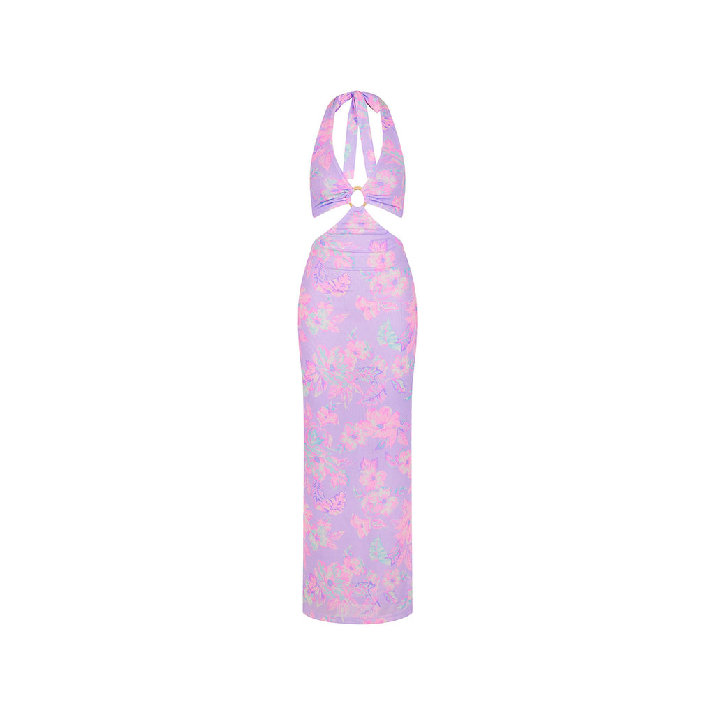 Halter Cut Out Maxi Dress - Lilac Love