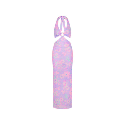 Halter Cut Out Maxi Dress - Lilac Love