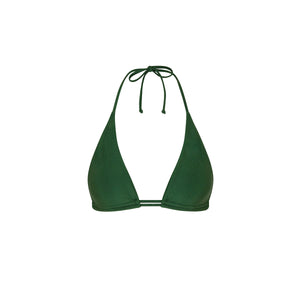 Twin Ruched Halter Bikini Top - Jaded Juniper