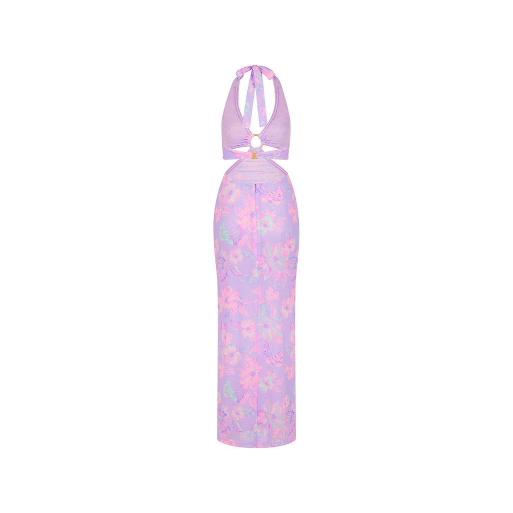 Halter Cut Out Maxi Dress - Lilac Love