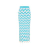 Chevron Knit Midi Skirt - Crystal Cove