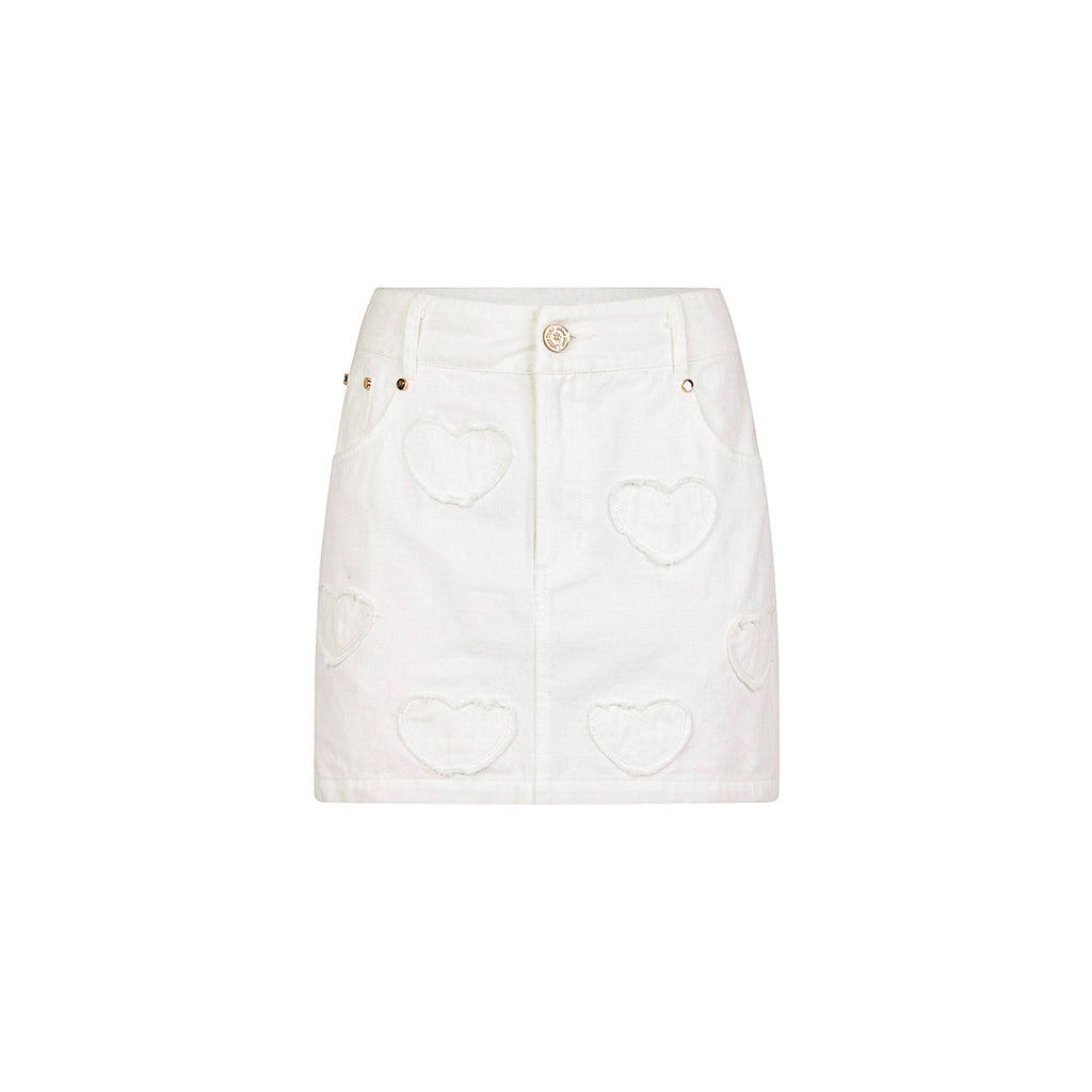 Applique Jean Mini Skirt - Chantilly Denim
