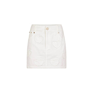 Applique Jean Mini Skirt - Chantilly Denim