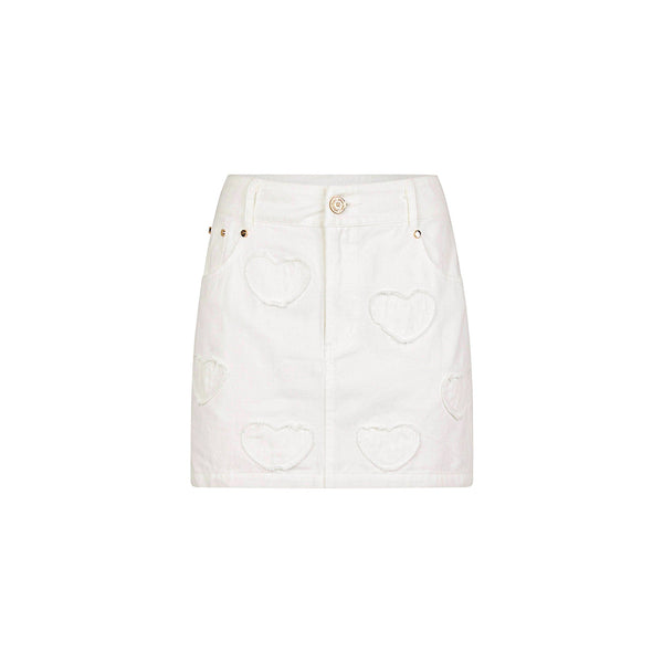 Applique Jean Mini Skirt - Chantilly Denim