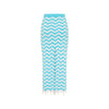 Chevron Knit Midi Skirt - Crystal Cove