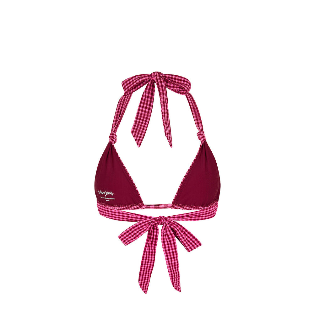 Soft Knot Halter Bikini Top - Cherry Kiss