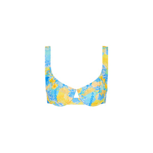 Underwire Tie Back Bikini Top - Limoncello Lagoon