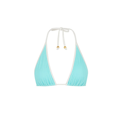 Bind Triangle Halter Bikini Top - Calypso Blue
