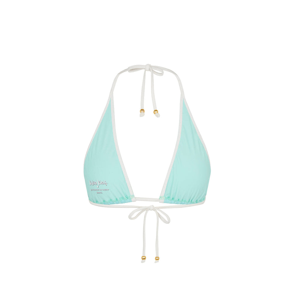 Bind Triangle Halter Bikini Top - Calypso Blue