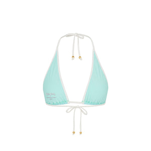 Bind Triangle Halter Bikini Top - Calypso Blue