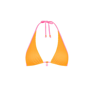Bind Tie Halter Bikini Top - Peach Pop