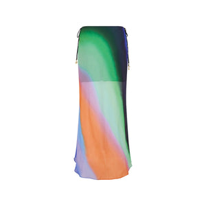 Chiffon Tie Side Maxi Skirt - Spellbound Swirl