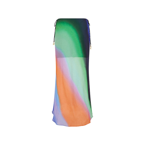 Chiffon Tie Side Maxi Skirt - Spellbound Swirl