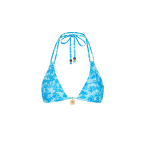 Simple Strap Halter Bikini Top - Ocean Paradise