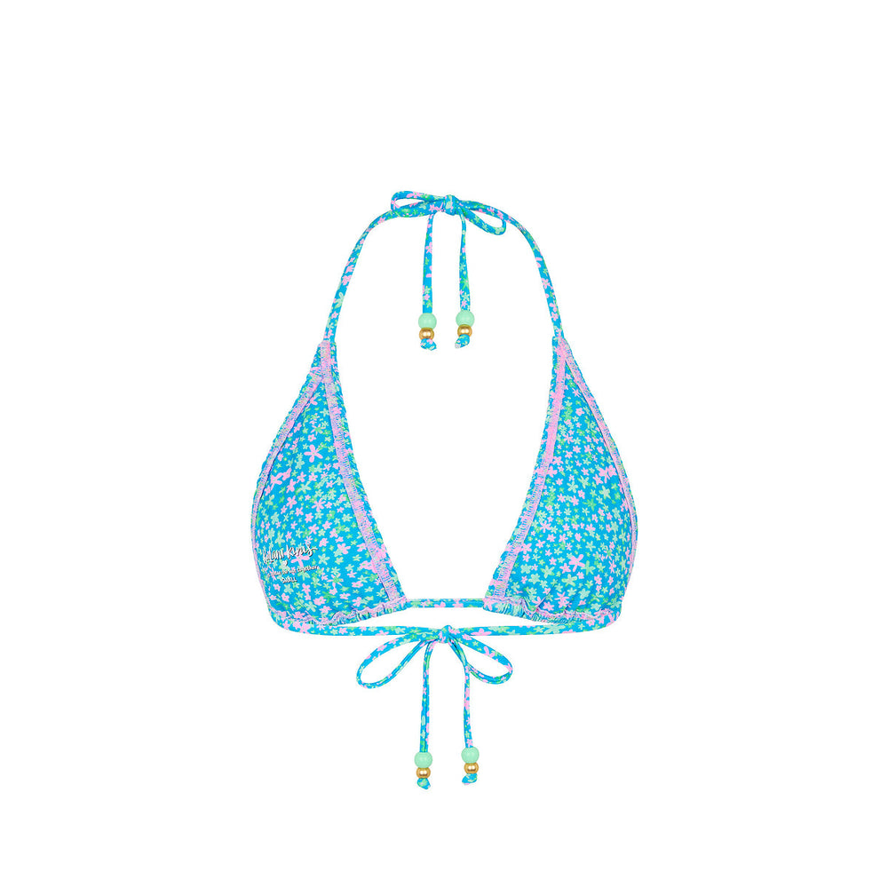 Shirred Triangle Bikini Top - Ocean Kisses