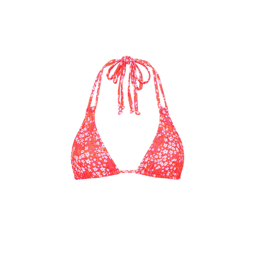 Halter Bralette Bikini Top - Coral Crush