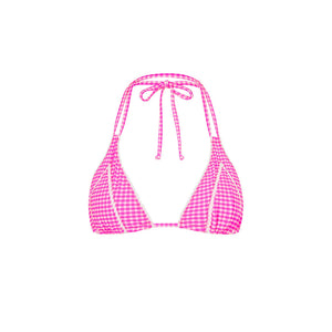 Decorative Panel Halter Bikini Top - Pink Diva