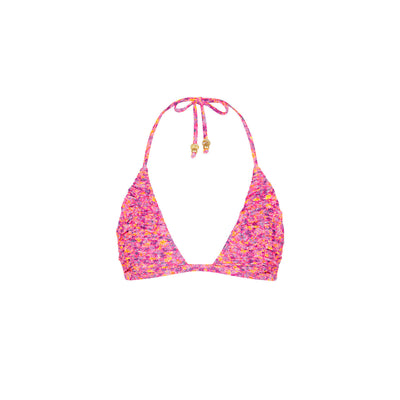 Gathered Stitch Bralette Bikini Top - Gelato Bloom