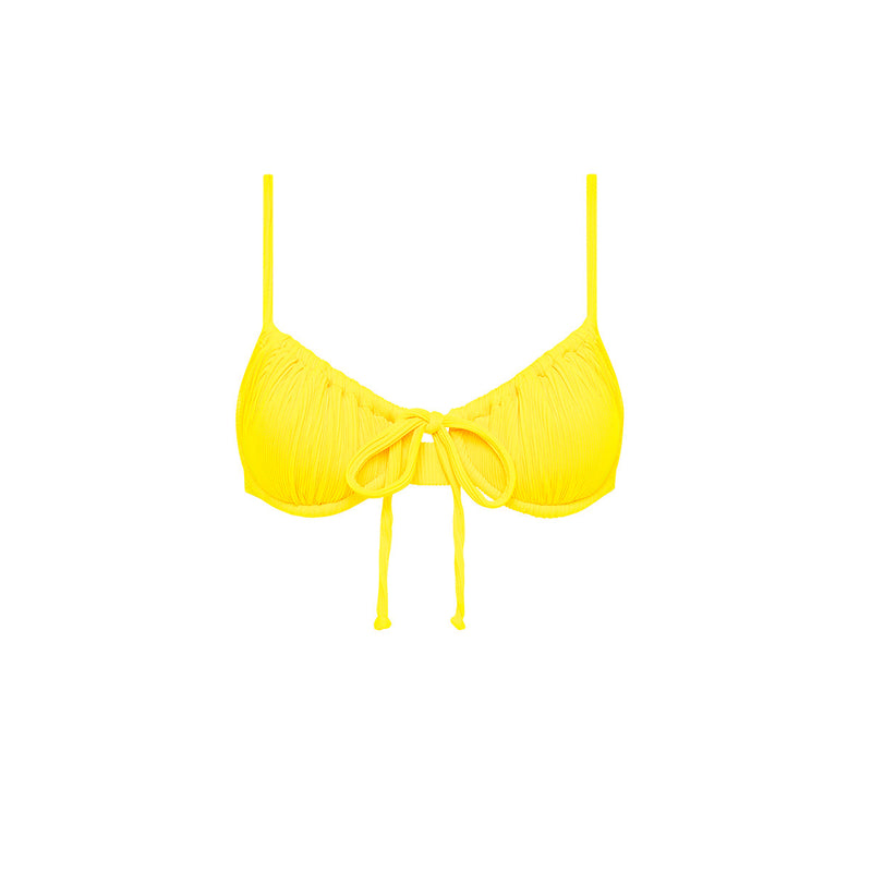 Padded Bralette Bikini Top - Sunshine Yellow Ribbed –Kulani Kinis
