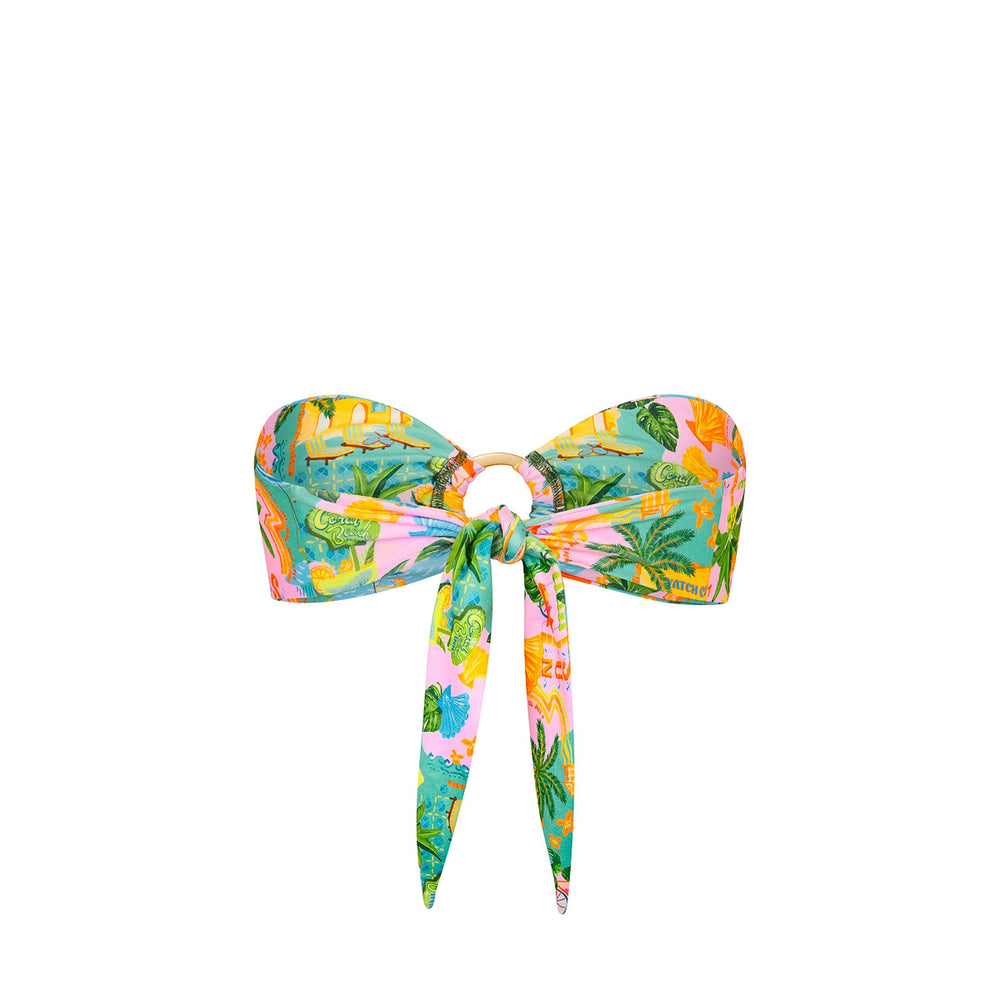 Strapless Bandeau Bikini Top - Sunlit Spritz