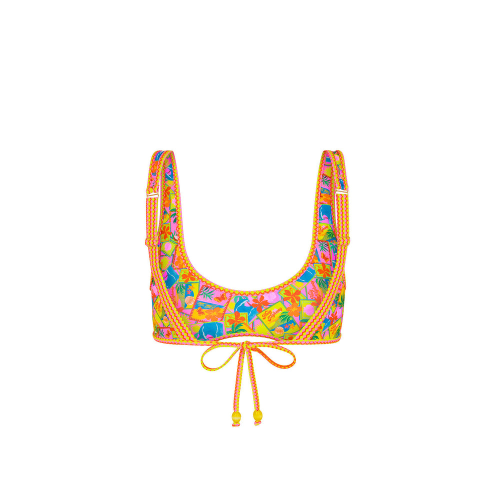 Bind Tie Slim Scoop Bikini Top - Sunshine Snaps