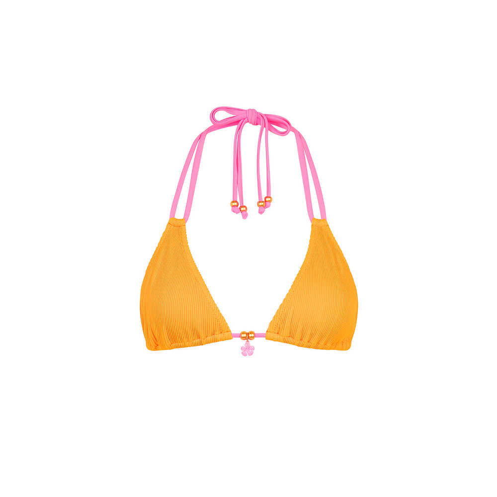 Halter Bralette Bikini Top - Peach Pop