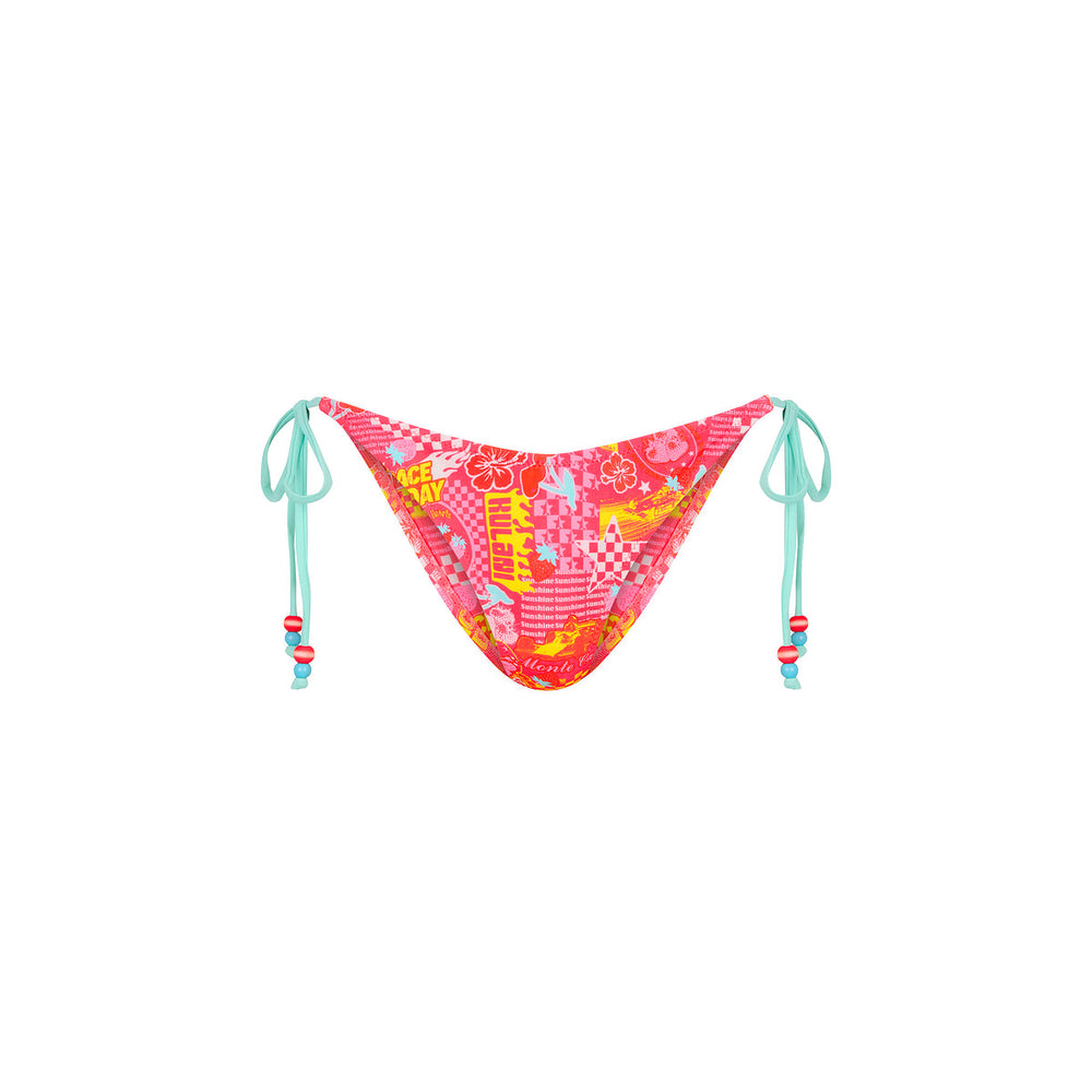Dipped Cheeky Tie Bikini Bottom - Pitstop Paradise