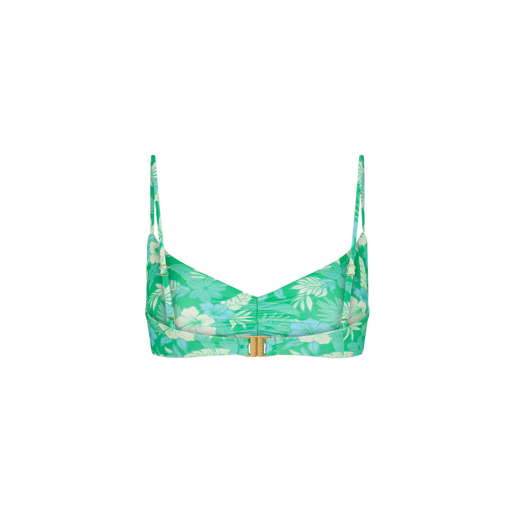 Gathered Mini Crop Bikini Top - Barefoot Breeze