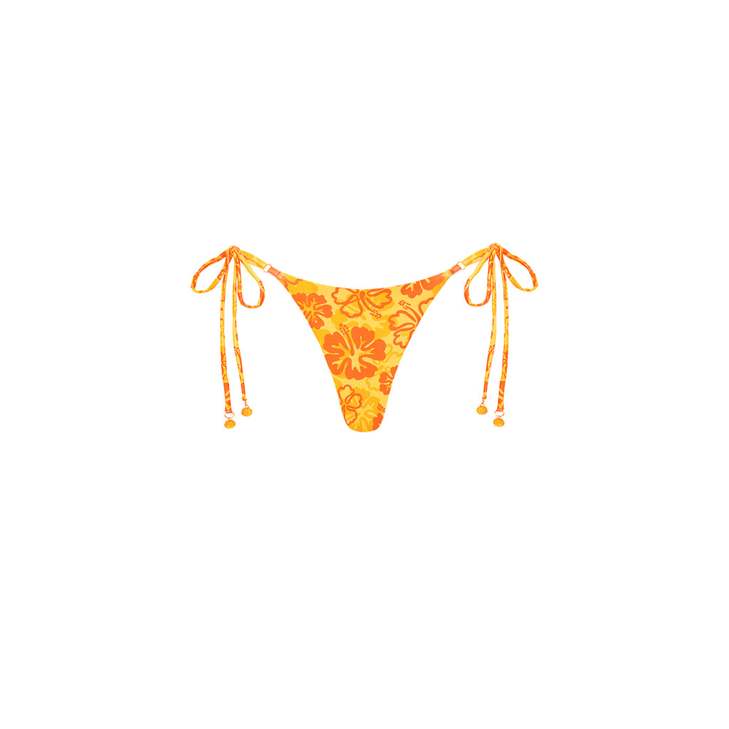 Thong Tie Side Bikini Bottom - Tangerine Dreams